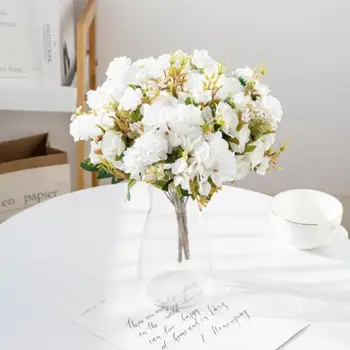 3Pcs Umetno Cvetje Svile Hydrangea Rose Šopek Božični Venci Vaze za Dekoracijo Cvetlični Aranžma Doma svate
