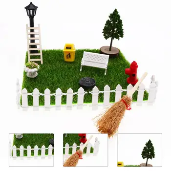 12Pcs/Set Koristno Miniaturni Pravljice Vrt Burrs-brezplačno Iznajdljiv Lutke Dvorišče zažgali Hydrant Lesene Lestve Vrt Set