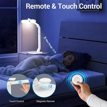 Oddaljen Nadzor LED Namizna Svetilka Zaščito za Oči Memory Funkcija Zatemniti Urad Lučka za Polnjenje po vmesniku USB Touch Branje Namizna Svetilka