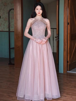 Elegantno Roza Celebrity Obleko Off Rami Applique Črto Quinceanera Beading Tassel Bleščica Večer Stranka Obleke Za Ženske 2022
