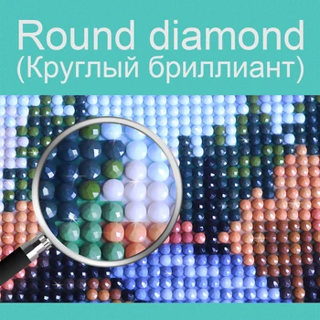 Celoten Krog, Kvadrat 5D Diamond Slikarstvo Pav Krajine Diamond Mozaik Pokrajino Okrasnih Slike Navzkrižno Šiv Domu Dekorativni
