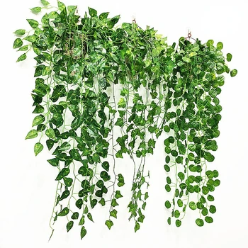 Umetna Zelena Redkev Steni Visi Dekoracijo Simulacije Rattan Zelena Begonia Zelena Rastlina, Ki Visi Dekoracijo Sten