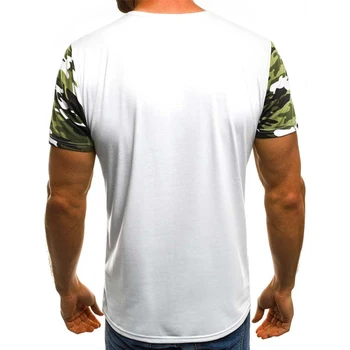 2021 moška T-Shirt Poletje Nov Modni Kratek Rokav O-Vratu Natisnjeni Vrhovi Osebnost Camoflage Športna Fitnes Tees Vrhovi Oblačila