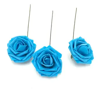 Turkizno Modre Vrtnice Umetno Poročno Cvetje 8 cm Ponaredek Vrtnice Modro Cvetje 100 Stebla Za Poroko Tabela Centerpiece LNPE015