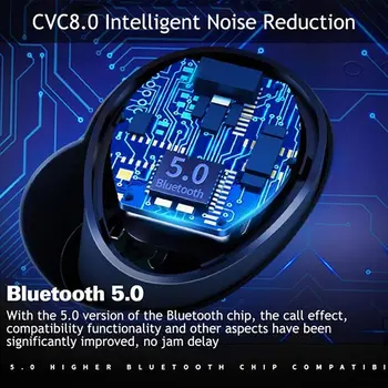 YTOM Bluetooth 5.0 Slušalke TWS LED zaslon Mini Res Brezžične Slušalke Čepkov z bas mikrofonom Za pametni telefon iphone xiaomi