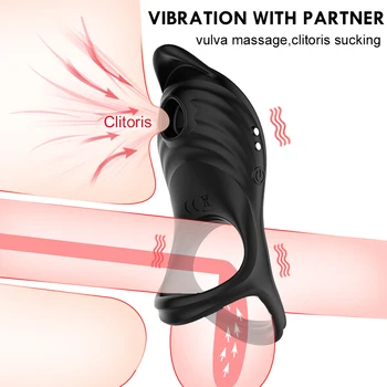 Daljinski upravljalnik Petelin Obroči Vibrator Sesanju Penis Rokav Penis Prstan Izliv Časovni Zamik Klitoris Stimulacije Sex Igrače za Par