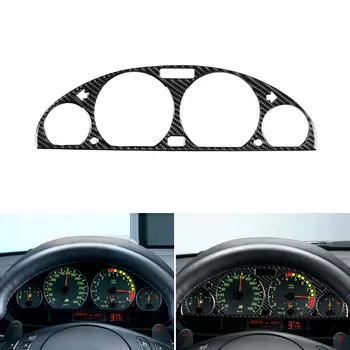 Ogljikovih Vlaken Notranje armaturne plošče, dekorativne okvir nadzorna plošča pokrov Nalepke trim Notranje zadeve Za BMW E46 1998-2005