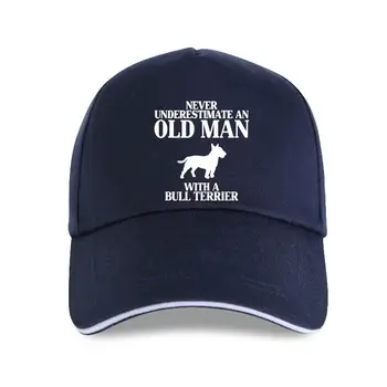 Nova kapa klobuk Poletje Moških Smešno Nikoli ne Podcenjujte Starega Človeka z Bull Terier Oče Baseball Kapa Bombaž Vrhovi Camiset