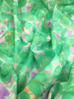 Visoka kakovost čisto ramije tkanine Floret tiskanje mozaik tkanine High-end obleke obleke tissu