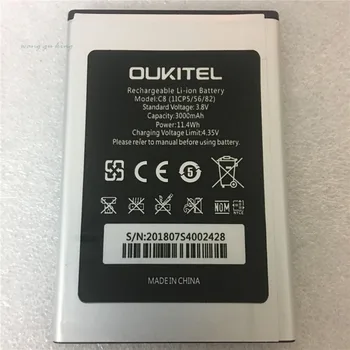 Prvotne oukitel C8 Baterija Nove 5.5 palčni oukitel C8 Mobilnega Telefona Baterijo 3000mAh s Številko za Sledenje