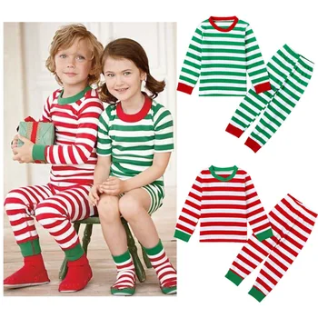 Otroci 's oblačila božič pižamo Pomlad Jesen Otroci domov storitev trak okoli vratu t-shirt hlače 2 kos pyjama enfant