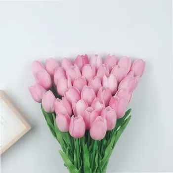 20pcs Tulipanov Umetne Rože Pravi Dotik PU Cvetje, Poročni šopek Dekorativne Rože za Dom svate, Dekoracijo
