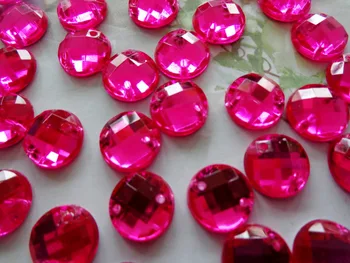 Zbroh 300pcs Krog 10 mm flatback Sew na okrasnih Rose red gem kamni Acryl kristalno strass diamond ročno šivanje kroglice