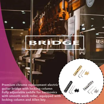 Cinkove Zlitine Električna Kitara Valji Most Glasbeni Instrument Sedlo Popravilo Deli za Vzdrževanje Kit Pribor za Črno