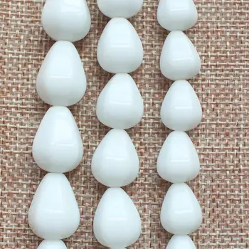 10x14mm,12x16,13x18mm Gladko 6 površine Belega porcelana Agates kaplja Vode Ohlapno obliko Kroglice 15