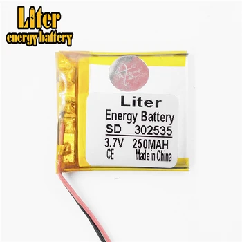 Li-po 3.7 V,250mAH,302535 polimer litij-ionska / Litij-ionska baterija za igrače,pametno gledati;GPS,mp3,mp4,mobitel,zvočnike
