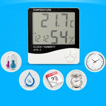 Lash Cepljenje LCD-Digitalni Termometer, Higrometer Temperatura Vlažnost Tester Vremenske Postaje Ure Trepalnic Lepoto Ličila Orodja