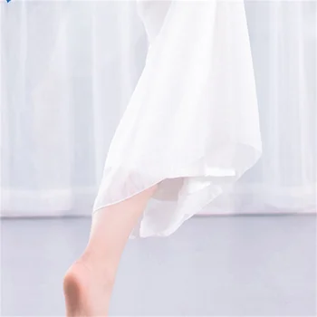 Nov Prihod Žensk Balet Usposabljanje Šifon Mehko Občutek Plesne Hlače Big Velikost Mehko Svoboden Široko noge Visoko Elastična Pas Bele Hlače