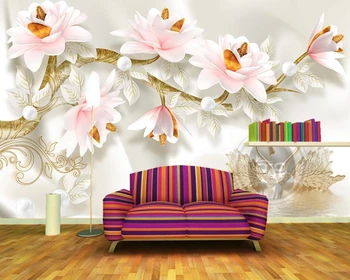 3D relief jade orhideja Evropski stil ozadje de papel parede,dnevno sobo, spalnico, TV, kavč stenske kuhinjske stenske papirjev doma dekor