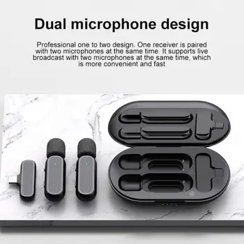 Brezžični Lavalier Mikrofon S Polnjenje Box Mini Mics Design Noise Reduction Video Snemanje River Mikrofonom Za Iphone Android