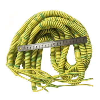 Rumeno-zeleno podlago žične spirale kabla 2.5 kvadratnih spiralna žica dvojno barvo, teleskopsko ozemljitev žice stretch 2m 4m 5m 6m 8m 10m