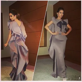 Elegantno Prom Obleke 2019 Ruffles dolžina Tal Dolgo Formalno Posebne Priložnosti Večernih Oblek Za arabski Ženske letnik prom oblačenja