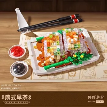 Kitajski Zajtrk Gurmanske Hrane Mini gradniki Creative 3D Model Domov Dekoracijo Otrok Izobraževalne Igrače, Počitnice Darilo