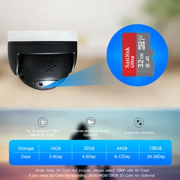 Wifi POE PTZ IP Kamera 5MP HD AI Auto Tracking 5X Optični Zoom, dvosmerni Audio Brezžična Barvna IR Zunanji Video Varnosti CamHipro