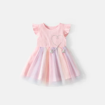 Poletne Obleke Malčka Obleke Newborn Baby Dekle Obleko Lepe Rože brez Rokavov Bombaž Tiskanja Princesa Plaža Obleko+Sunhat BC004