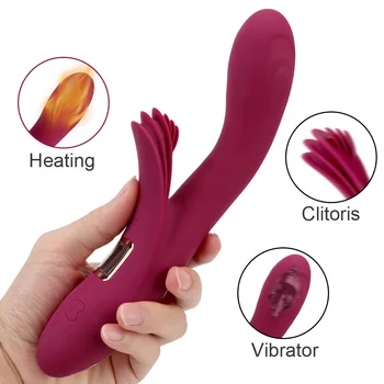 Jezik Vibratorji za ženske Ženski Masturbator 10 Hitrost Ogrevanja vibrator za Klitoris Stimulator Nastavek G Spot Vibrator Massager