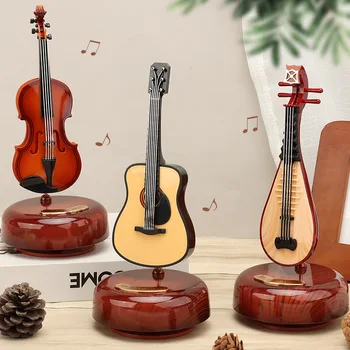 ILiving Vrtenjem Glasbe Polje, Kitaro, Violino Music Box Otrok Darilo za Rojstni dan Fant Dekle Holiday Gift Spalnica Namizno Dekoracijo