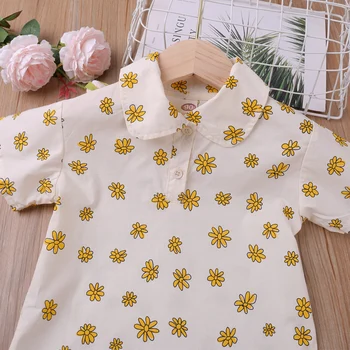 2022 Nova Poletna Oblačila Sklop Fant Set T-Majica+Hlače 2Pcs Cvetlični Vzorec, korejski Slog Baby Boy Oblačila