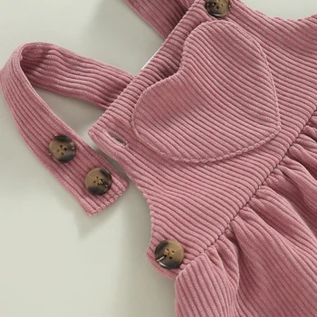 Baby Dekleta Oblačenja Nastavite Dolg Rokav Zajec Cvet Tiskanja Romper + Srce Mozaik Suspender Obleko
