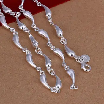 925 sterling srebrna voda spusti verige Ogrlica srčkan za ženske lady lepe nakit oblikovalec poroko posla darila 45 cm 18inches