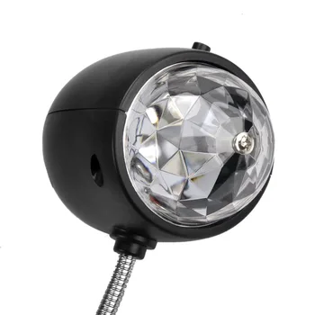 Nastavljiv 2 V 1, USB Noč Svetlobe 360° Obračanje Luči RGB Fazi Luč Za Disco Avto Vzdušje Prenosni Belo Namizno Svetilko Za Dom