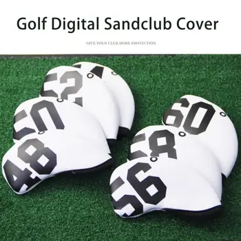 4/7Pcs Golf Železa Klub Headcovers Potapljanje Materiala Golf Pesek Klin za Varovanje sluha s Številko, Natisnjeno 48-60 Stopnjo Golf Dobave