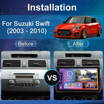 4G 2din Android 11 Auto Avto Radio Multimedijski Predvajalnik Videa, GPS Navigacijo, Brezžični Carplay Za Suzuki Swift 2003 2004 2005 - 2010