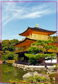 Pravokotnik Toga Magneti Doma Dekor Nalepke,Japonska Kjotskega Mesto Zlati Paviljon, Trgovina S Spominki, Hladilnik Magnet 5653