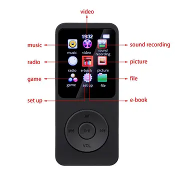Modra-zob MP3 MusicPlayer nedestruktivne Prenosni Mp4 Walkman FM Radio Kartico Zunanje Ultra-tanek Mini Študent MP3 Walkman