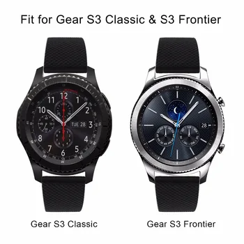 22 mm Prave Gume Watchband Hitro Sprostitev za Samsung Prestavi S3 Klasične Meje Športne Smole Watch Band Jekla Pašček za Zapestje Zapiralo