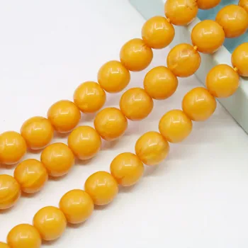 8 mm Oranžna Krog Smolo Imitacije čebelji vosek Svoboden Kroglice Ženske Dekle, Ročno Izdelan Nakit, Izdelava Načrta Opremo Deli Za DIY Ogrlica