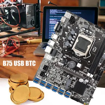 B75 ETH Rudarstvo Matično ploščo 12 PCIE Na USB+G630 CPU+Switch Kabel+SATA Kabel+Termalno Pasto+Toplotna Pad B75 Motherboard