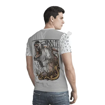 Viking Prestavi Fenrir Yin Yang Wolf 3d Vsem Natisnjeni t-shirt Ulične Poletje T srajce za Moške, Za Ženske, Cosplay Kratek Rokav