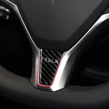 Ogljikovih Vlaken Avto Volan Dekorativni Obliž Nalepke Za Tesla Model S Model X Notranjost Spremenjen Dodatki