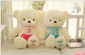 Par krasno modro in roza scraf medvedek nosi igrače igrača srčkan nosi igrače darilo lutke približno 30 cm 0136