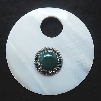 1PC lupini obeski z zeleno kamen nosorogovo okrogle oblike 60 mm bele barve vrhu prodajnih predmetov za diy nakit, izdelava prodaja