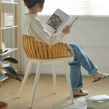 Nordijska Modela Rattan Stoli Jedilnico Moderna Dnevna Soba Fotelj Luksuzni Ergonomski Stol Pohištvo Naslonjalo Za Prosti Čas Naslanjači