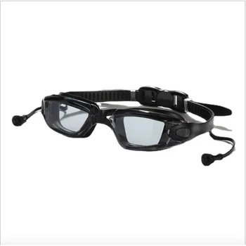 Plavalna očala HD odraslih velike okvir s čepi očala strokovno nepremočljiva in anti-fog moških in žensk, potapljanje očala