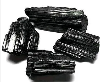 4 Kosov naravni Črni turmalin Kristali, zdravilna mineralna osebkov 124g
