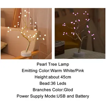 Led Tree Okraski 24LED Lahka Nočna Lučka Cvet Toplo Rose Baterijo, USB Počitnice Svetlobne Božično Darilo Za Dom Otroci Spalnica